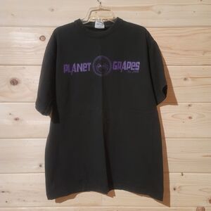 Vintage Planet Grapes Black Short Sleeve Tee Heavy Duty Size XL 24x30